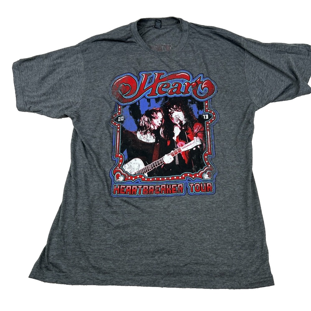 Heart Heartbreaker Tour 2013 T Shirt Mens XL Gray Tultex Band Rock Tee